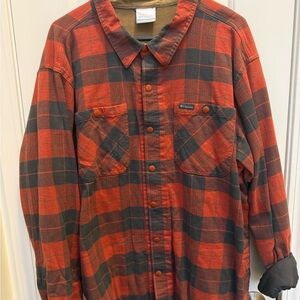 Columbia Orange and Grey Fleece lined Shirt Jacket